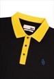 BOXY COTTON POLO SHIRT WITH MULTI COLOUR IN BLACK