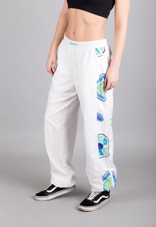 VINTAGE 80S REEBOK JOGGERS, TRACKSUIT BOTTOMS WHITE