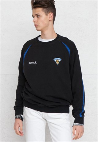 VINTAGE BLACK REEBOK CREW NECK PULLOVER SWEATSHIRT