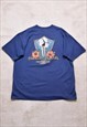 Vintage 90s Single Stitch Blue Surf Hawaiian Print T Shirt
