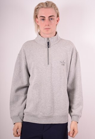 NAUTICA MENS VINTAGE SWEATSHIRT JUMPER XL GREY 90S