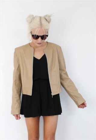 VINTAGE CREAM LEATHER JACKET