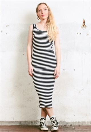 VINTAGE 90S STRIPED TANK DRESS
