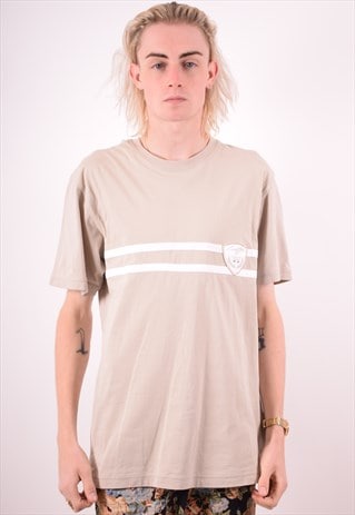 LOTTO MENS VINTAGE T-SHIRT TOP MEDIUM GREY 90S