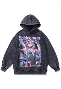 Anime hoodie spider man pullover Japanese cartoon jumper