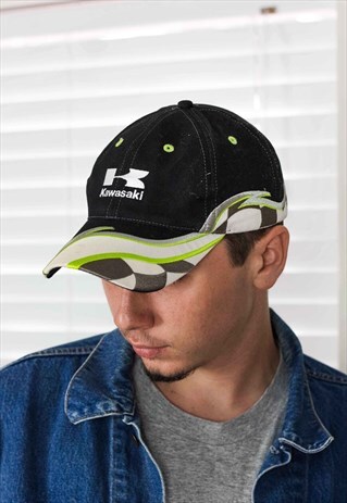 VINTAGE KAWASAKI RACING CAP LOGO 90S ONE SIZE 2.7