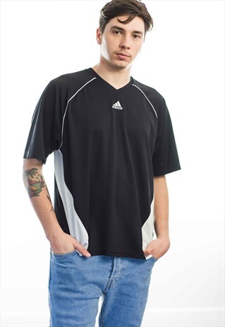 VINTAGE ADIDAS LOGO JERSEY T-SHIRT 90S L 7.3