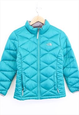 Vintage The North Face Puffer Jacket Turquoise Quilted 90s