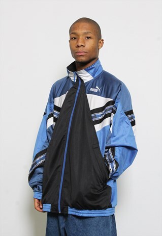 VINTAGE PUMA LOGO TRACK JACKET BLUE