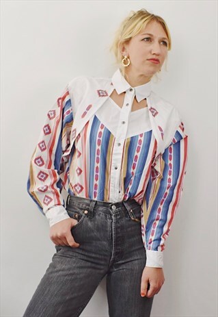 VINTAGE WRANGLER WESTERN SHIRT CUT OUT