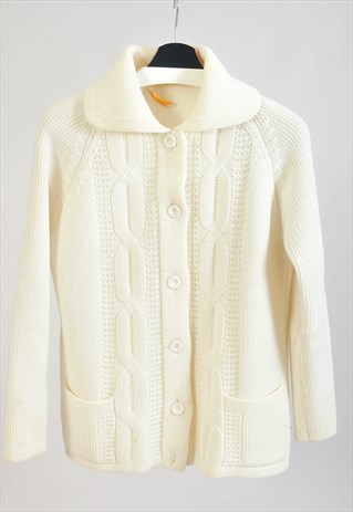 VINTAGE 80S CARDIGAN IN WHITE