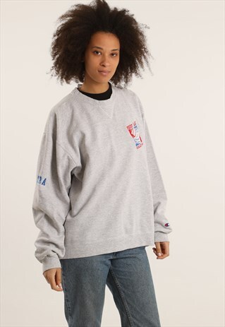 VINTAGE CHAMPION EMBROIDERED COLLEGE SWEATSHIRT