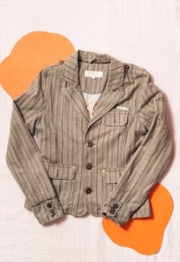 Vintage Blazer Y2K Cotton Jacket in Brown