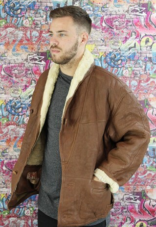 VINTAGE AVIATOR/FLYING JACKET. SHEARLING SHEEP SKIN. UNISEX.