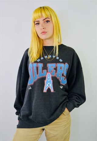RARE TITANS HOUSTON OILERS NFL USA GRAPHIC SWEATSHIRE