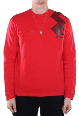 Vintage Adidas - Red Printed Crewneck Sweatshirt - XLarge