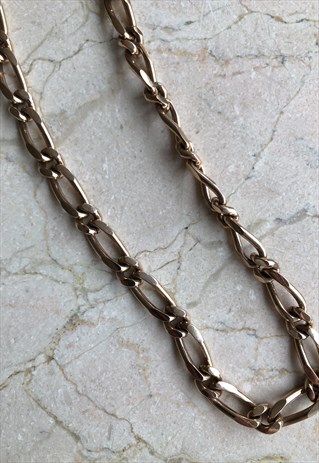 VINTAGE CHUNKY GOLD PLAID NECKLACE