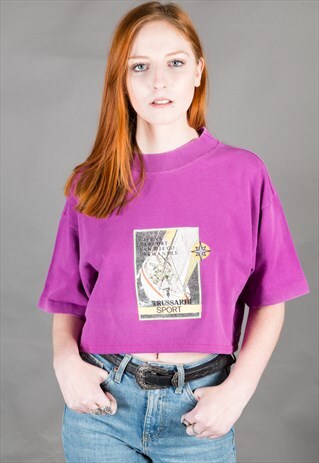 REWORKED VINTAGE TRUSSARDI CROP TEE