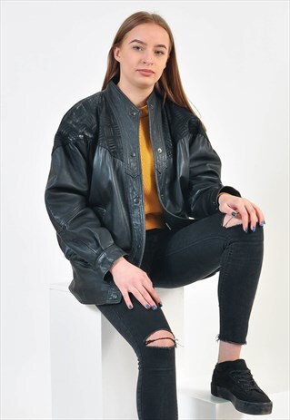 VINTAGE 80S REAL LEATHER JACKET