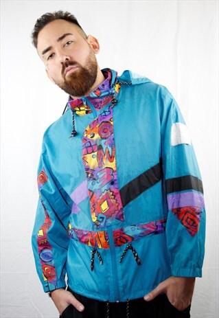 80'S VINTAGE MULTI PRINTS WINDBREAKER