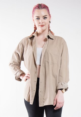VINTAGE BEIGE CORDUROY CORD SHIRT