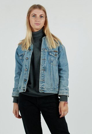 80S WRANGLER TRUCKER BLUE DENIM JACKET