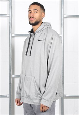 Vintage Nike Hoodie in Grey Pullover Swoosh Jumper XXXL
