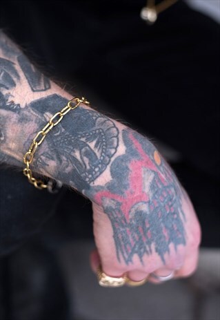 OVAL CHAIN CLASP BRACELET - GOLD