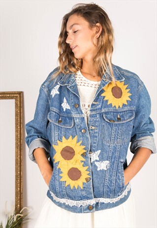 VINTAGE 80S EMBELLISHED LEE DENIM JACKET / R112