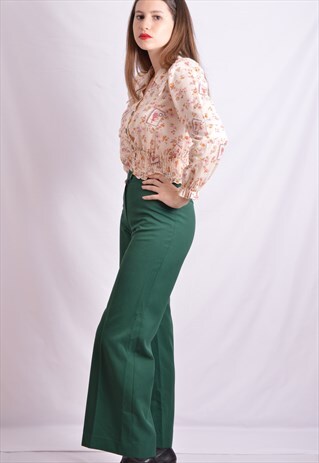 GREEN VINTAGE 70S FLARE PANTS