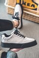 CHUNKY SOLE SUEDE TRAINERS RETRO PLATFORM SNEAKERS IN BROWN 