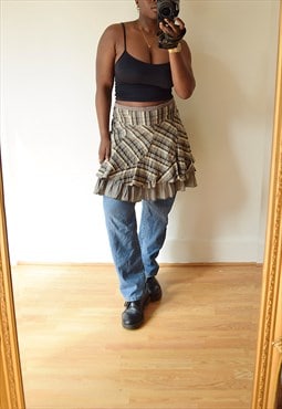 Vintage 90s Tartan Skirt with Ruffles
