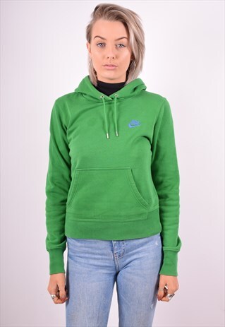 NIKE WOMENS VINTAGE HOODIE JUMPER MEDIUM GREEN 90'S