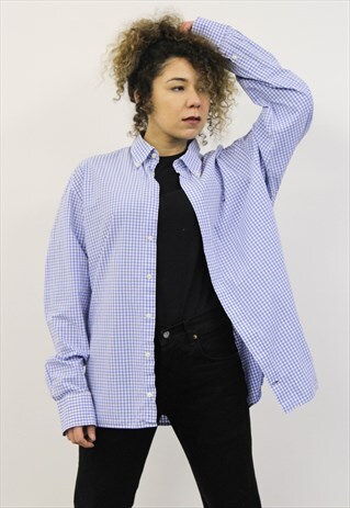 VINTAGE BLUE CHECKED TOMMY HILFIGER SHIRT