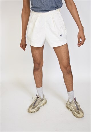 VINTAGE 70S WHITE FRED PERRY TENNIS SHORTS