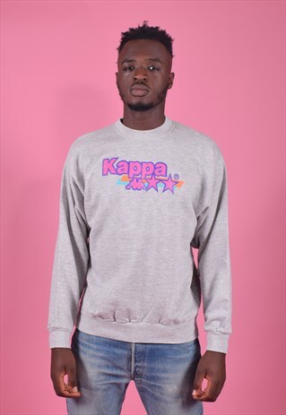 VINTAGE KAPPA HEATHER ASH GREY SWEATSHIRT