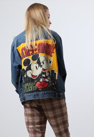VINTAGE MICKEY MEDIUM BLUE DENIM JACKET