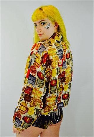 VINTAGE FESTIVAL 80S 90S BOHO RAVE SHELL WINDBREAKER JACKET
