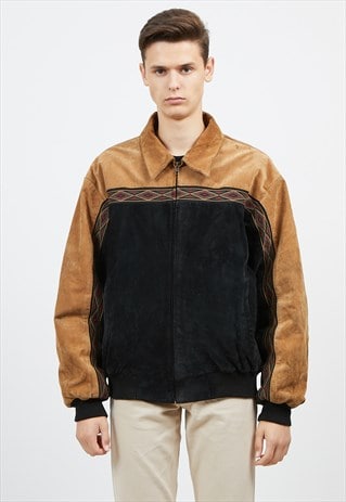 VINTAGE BLACK BROWN CRIPPLE CREEK SUEDE JACKET