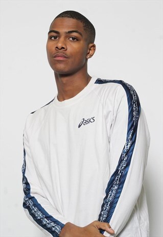VINTAGE ASICS LONG SLEEVE T-SHIRT WHITE