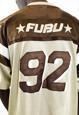 Vintage 90s FUBU brown  jersey shirt 