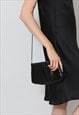 70'S VINTAGE LADIES BAG CHAINMAIL BLACK STUDIO 54 ENVELOPE