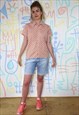 SHIRT VINTAGE 1970S ORANGE PRINT COTTON LOOSE SIZE 12 / 14