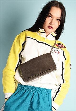 VINTAGE 70'S RETRO GENUINE LEATHER CLUTCH STYLE PETITE BAG