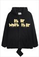 RABBIT FLEECE JACKET ANIMAL COSPLAY BOMBER IN BLACK