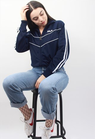 90'S RETRO NAVY TRACK JACKET