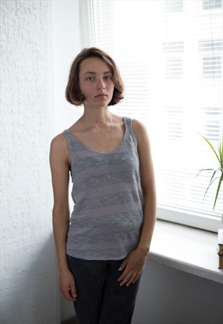 VINTAGE 80'S GREY TOP