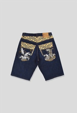 Vintage Japanese Embroidered Denim Shorts Jorts