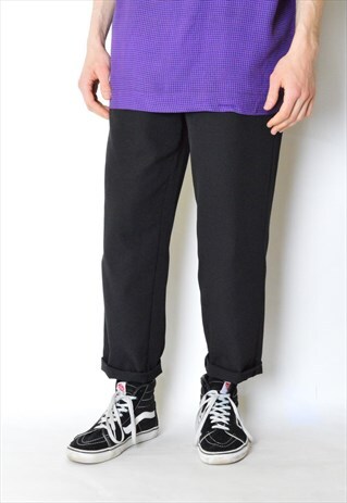 VINTAGE 80S BLACK MINIMALIST LIGHTWEIGHT PANTS