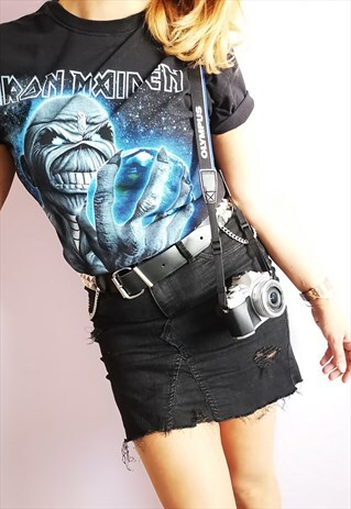 90S VINTAGE IRON MAIDEN GRUNGE OVERSIZE T-SHIRT TEE IN BLACK